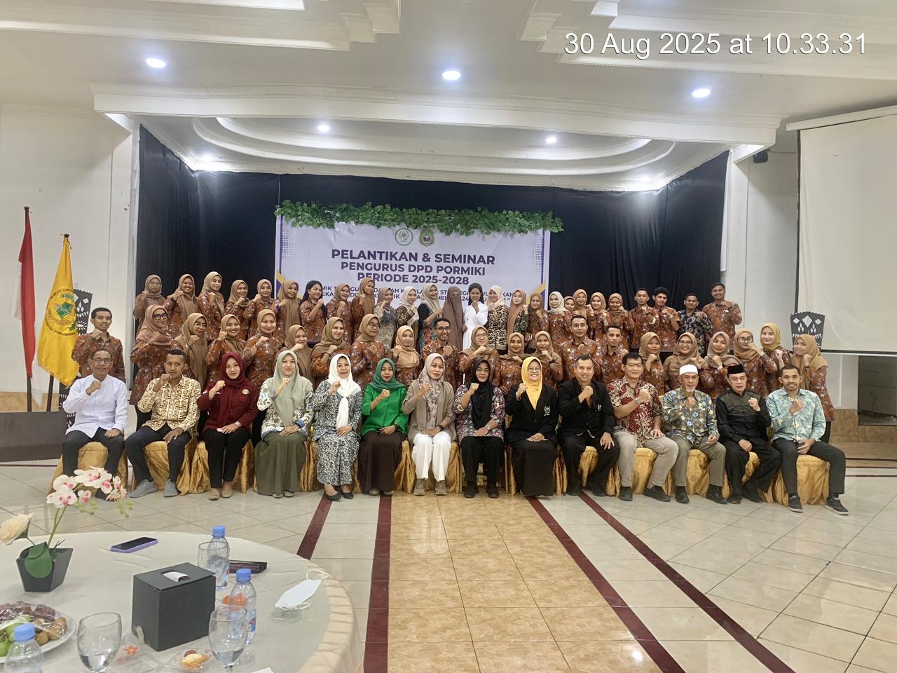 Pelantikan Pengurus DPD Pormiki (Perhimpunan Profesional Perekam Medis dan Informasi Kesehatan Indonesia) Periode 2025-2028